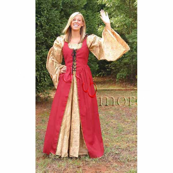 Renaissance Overdress, red, size S/M