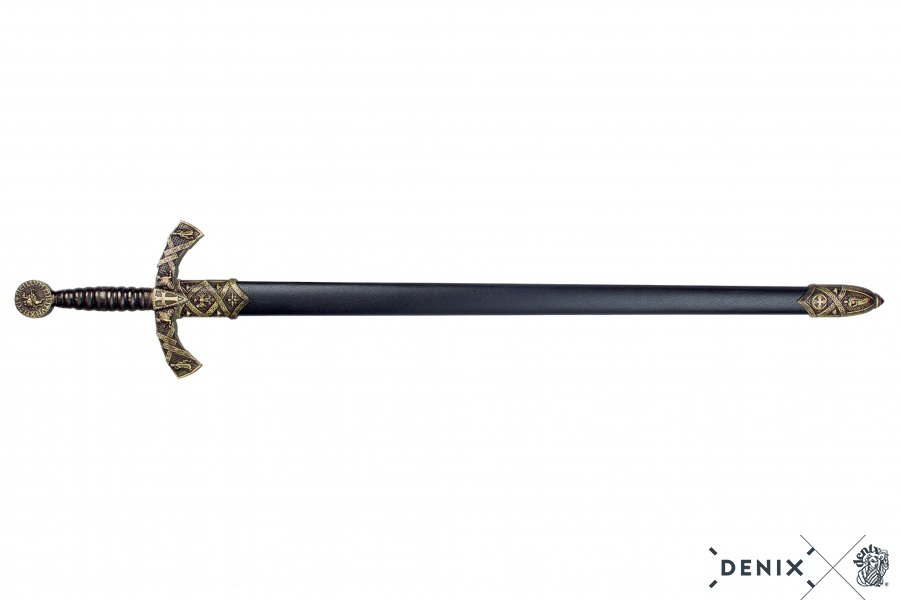 Templar sword with black scabbard, 12th century