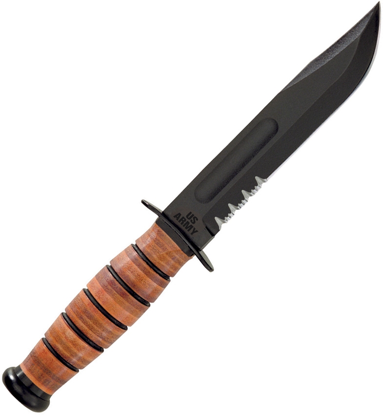 KA-BAR Full-size US ARMY Knife, partly serrated blade, plastic sheath