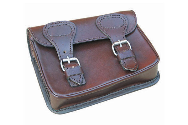 Leather Pouch Belt Brown