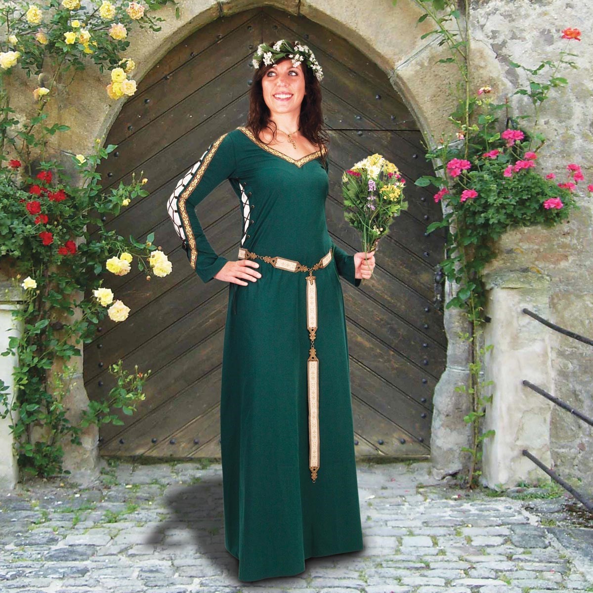 Castleford Gown, Green, Size M