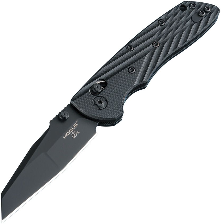 Deka ABLE, CPM-20CV Black Cerakote Wharncliffe Blade, Black G10 Handle