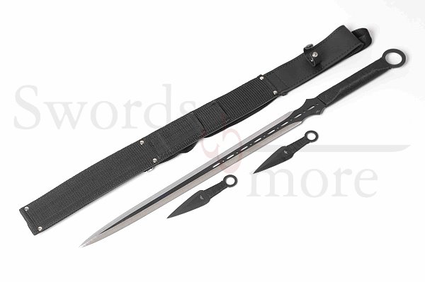 Schwert mit 2 Kunai Wurfmessern