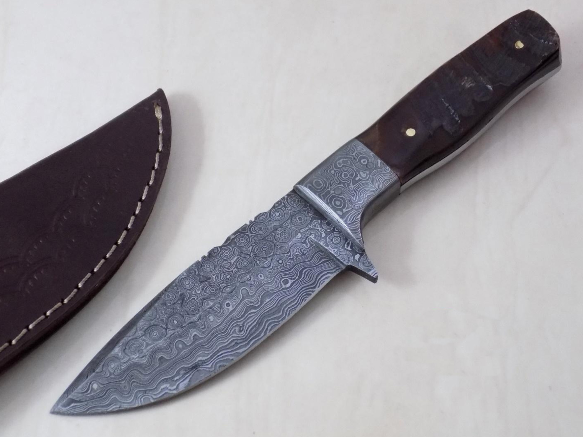 Damascus Hunting Knife with Sheath
