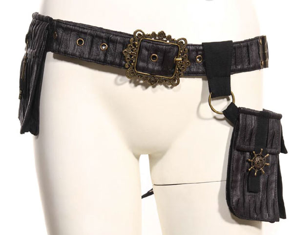 Steampunk Belt with Bag, black