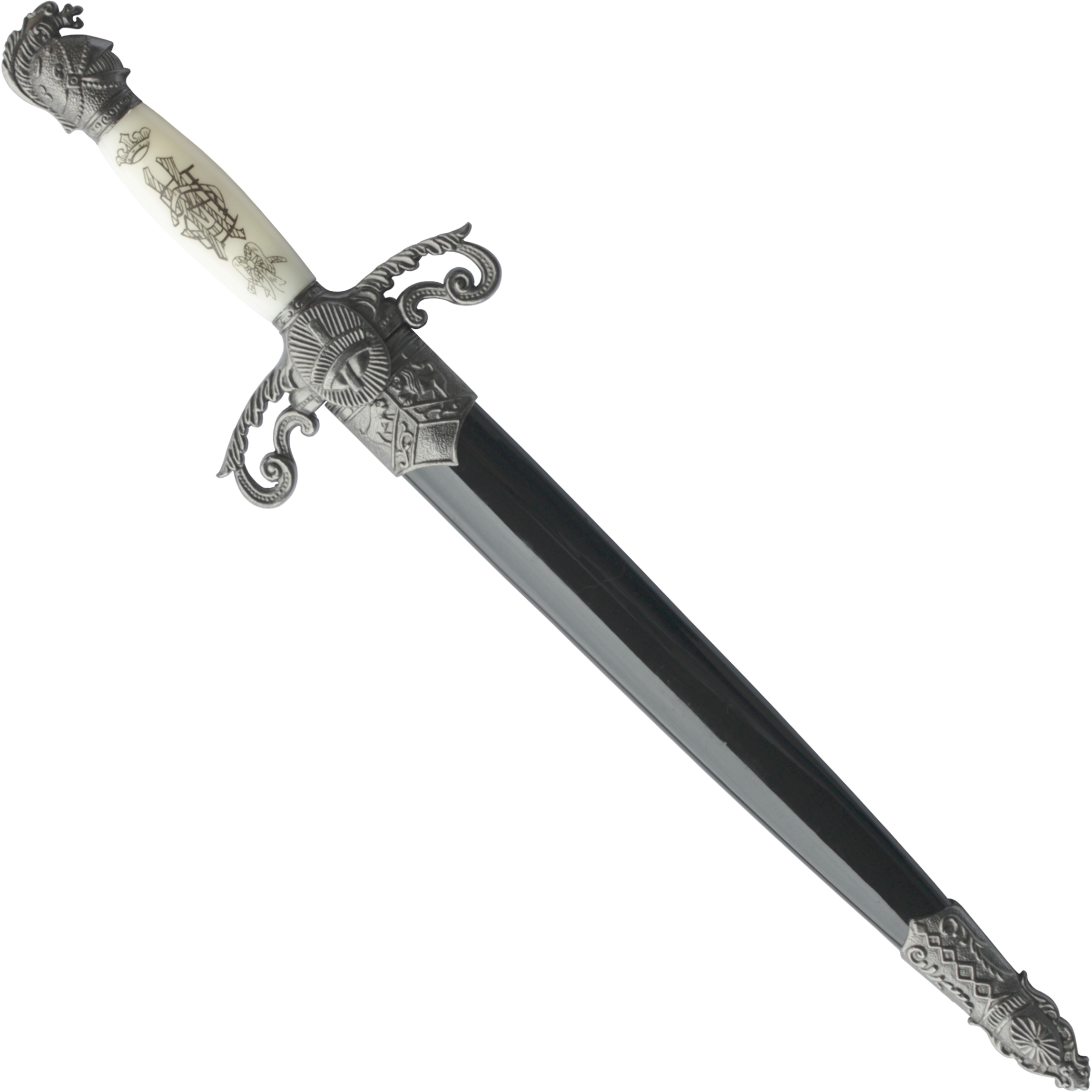 Dagger with sheath Curved Guard
