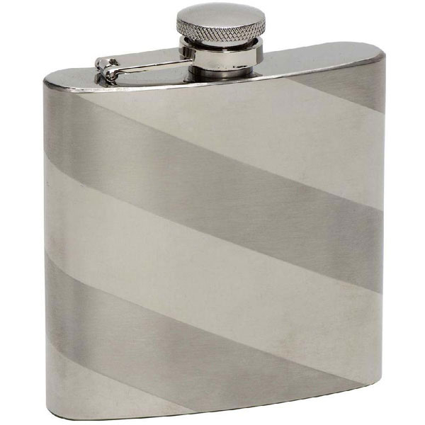Hip Flask Stainless steel striped 170 ml