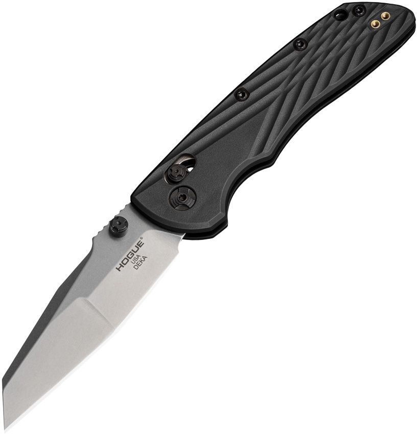 Deka ABLE, CPM-MagnaCut Stonewashed Modified Wharncliffe Blade, Black Polymer Handle