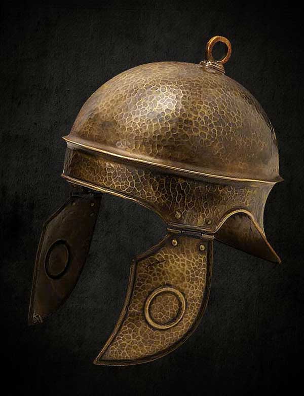 Roman Helmet Hammered Brass