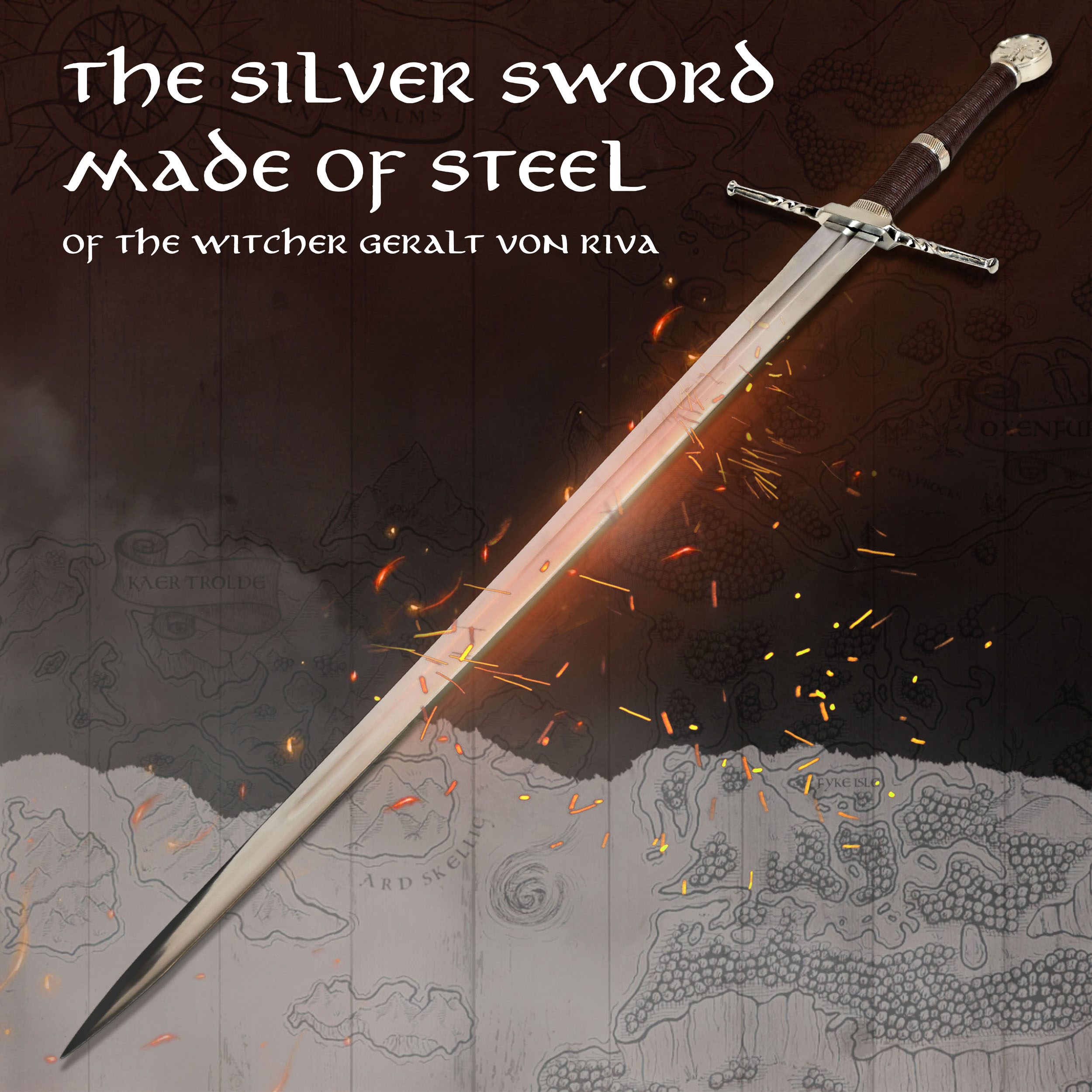 Witcher - Stahl Schwert mit Scheide