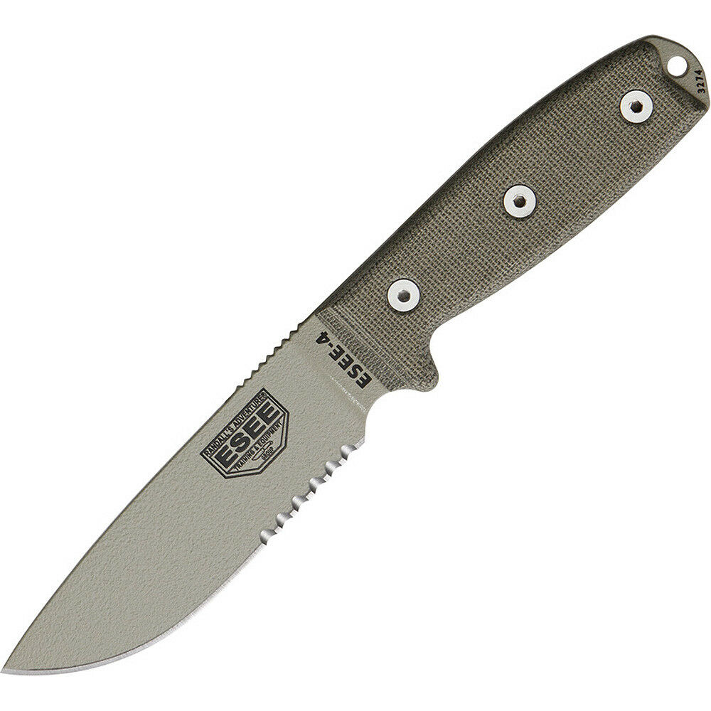 Esee Model 4 Part Serrated with Kydex sheath, MOLLE