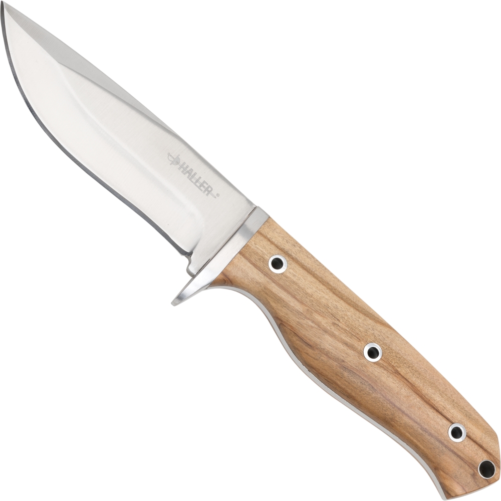 Outdoor knife with olive wood handle 