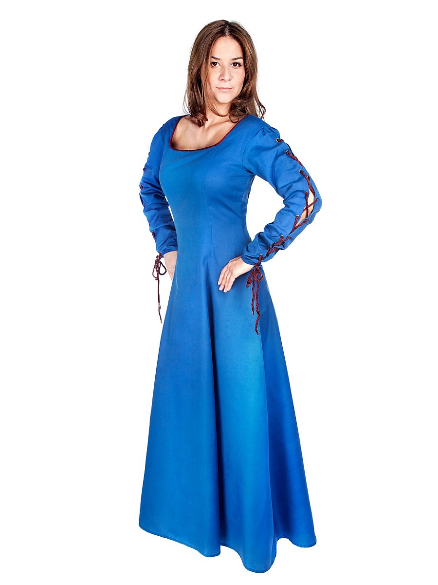 Blaues Kleid mit Schnürungen, Größe L