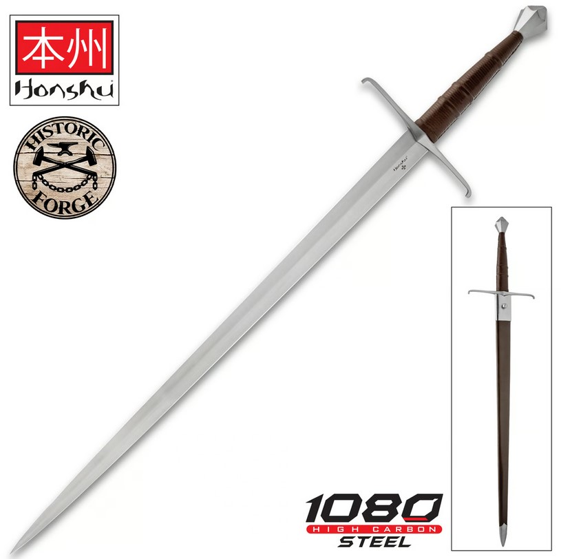 Honshu Historic Forge Italienisches Langschwert aus dem 14. Jahrhundert