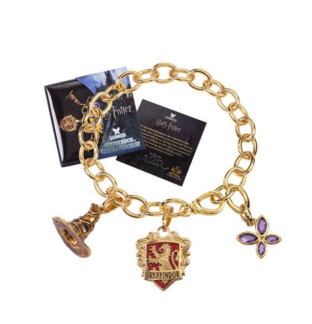 Harry Potter Charm Bracelet Lumos Gryffindor (gold plated)