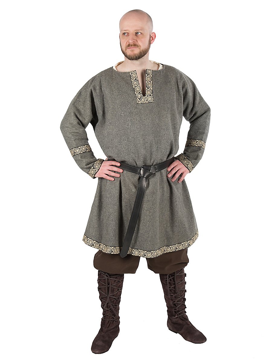Woollen Viking Tunic, gray, Size S/M