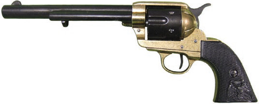 45er Colt, brass-black, black handle