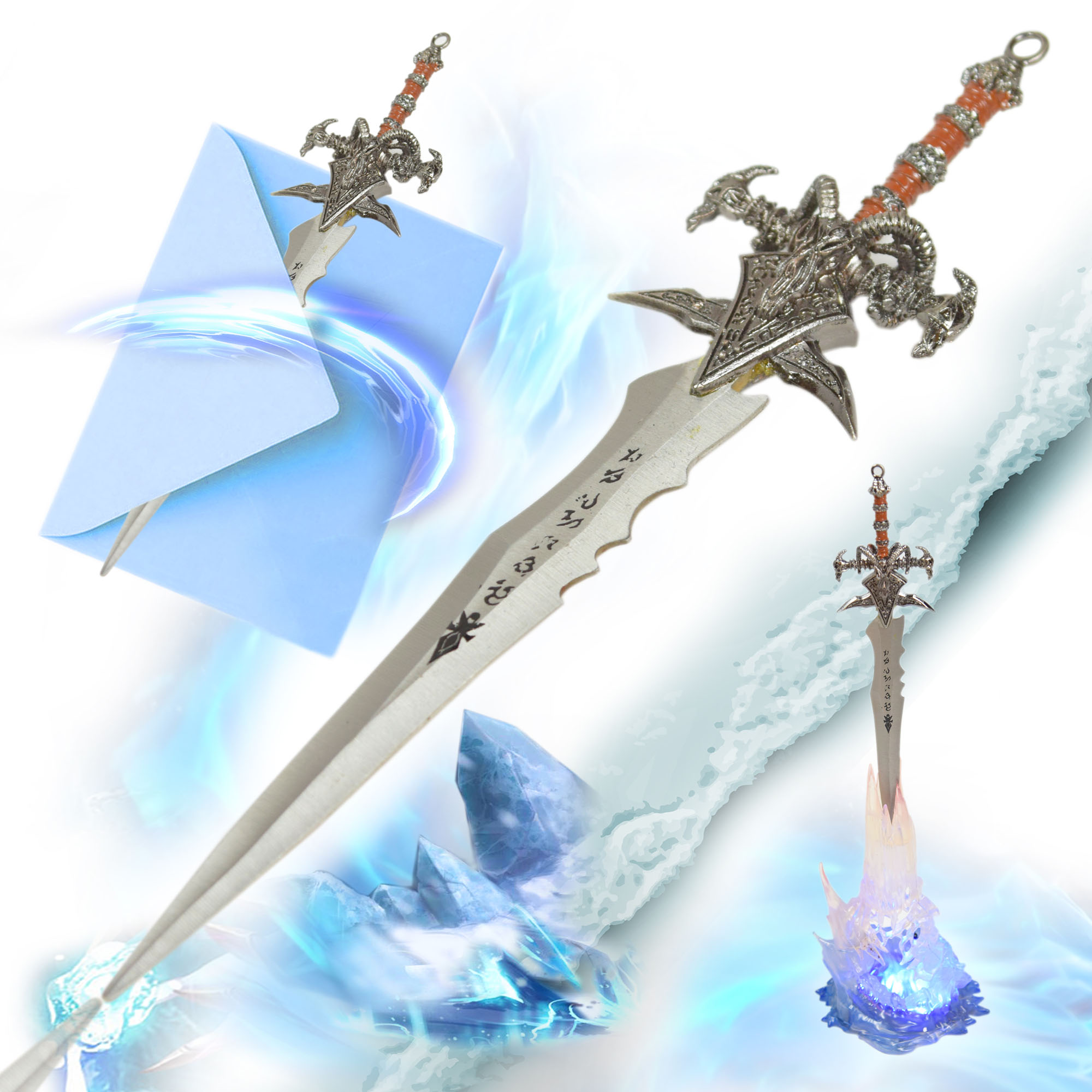 Warcraft - Frostmourne Style Letter Opener with LED Ice