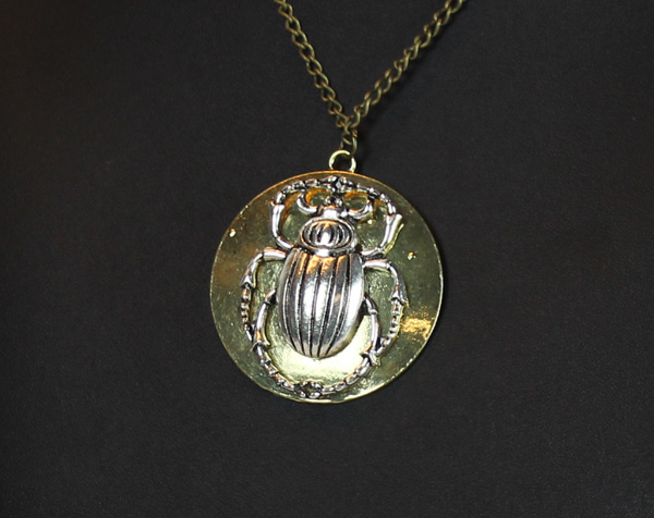 Steampunk Pendant with Necklace - Bug