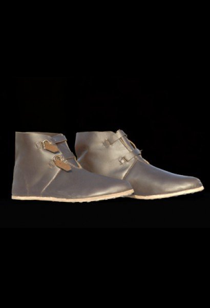 Schuhe mit Lederriemen – 13. Jahrhundert, Größe 47