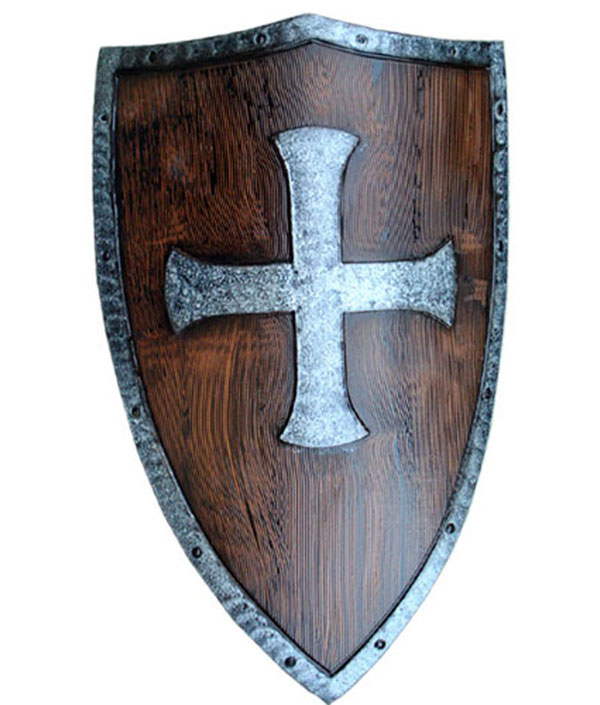 Templar Schild Holz-Metall