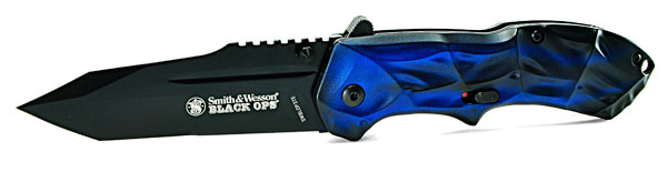 S&W Black Ops Smoke-Blue Spring Assisted Knife (Black Tanto)
