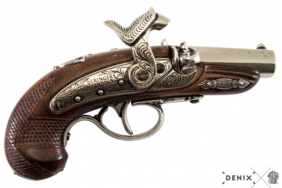 Deringer Pistole, nickelf, Kunstst. Philadelphia, USA 1862