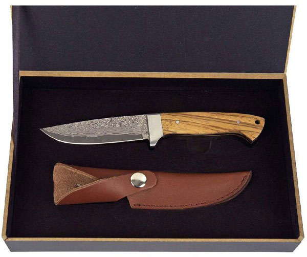 Damascus Knife Zebrawood handle 39 layers