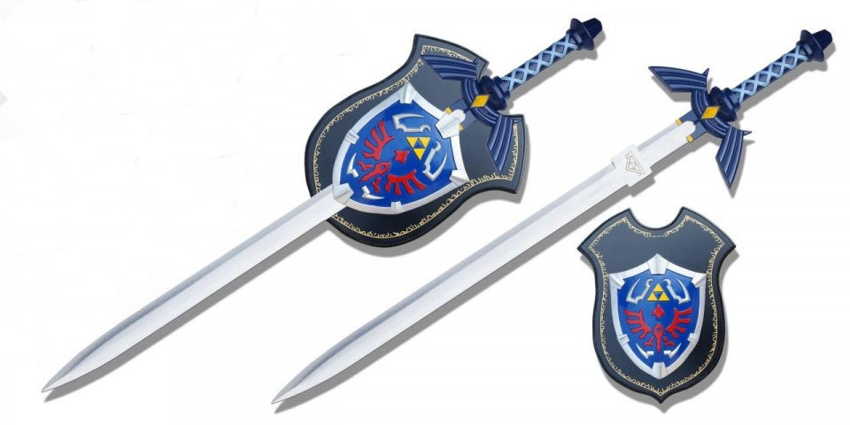 Zelda Link Schwert mit Wandtafel
