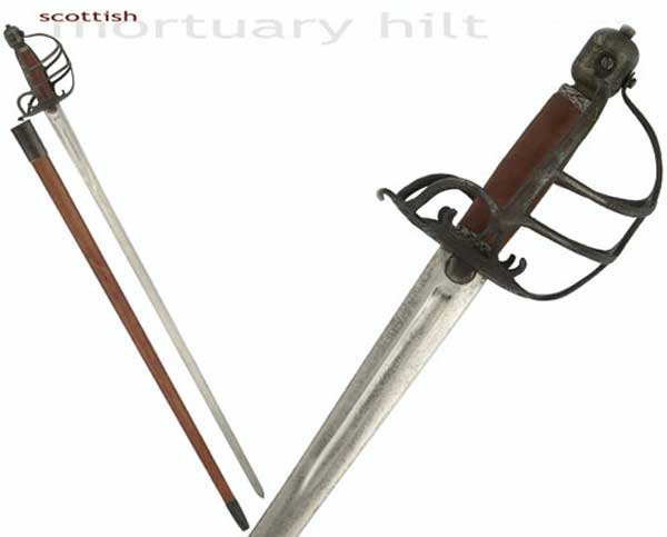 Scottish Mortuary Hilt Sword antiqued