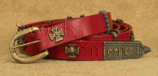Red Medieval Long Thin Belt