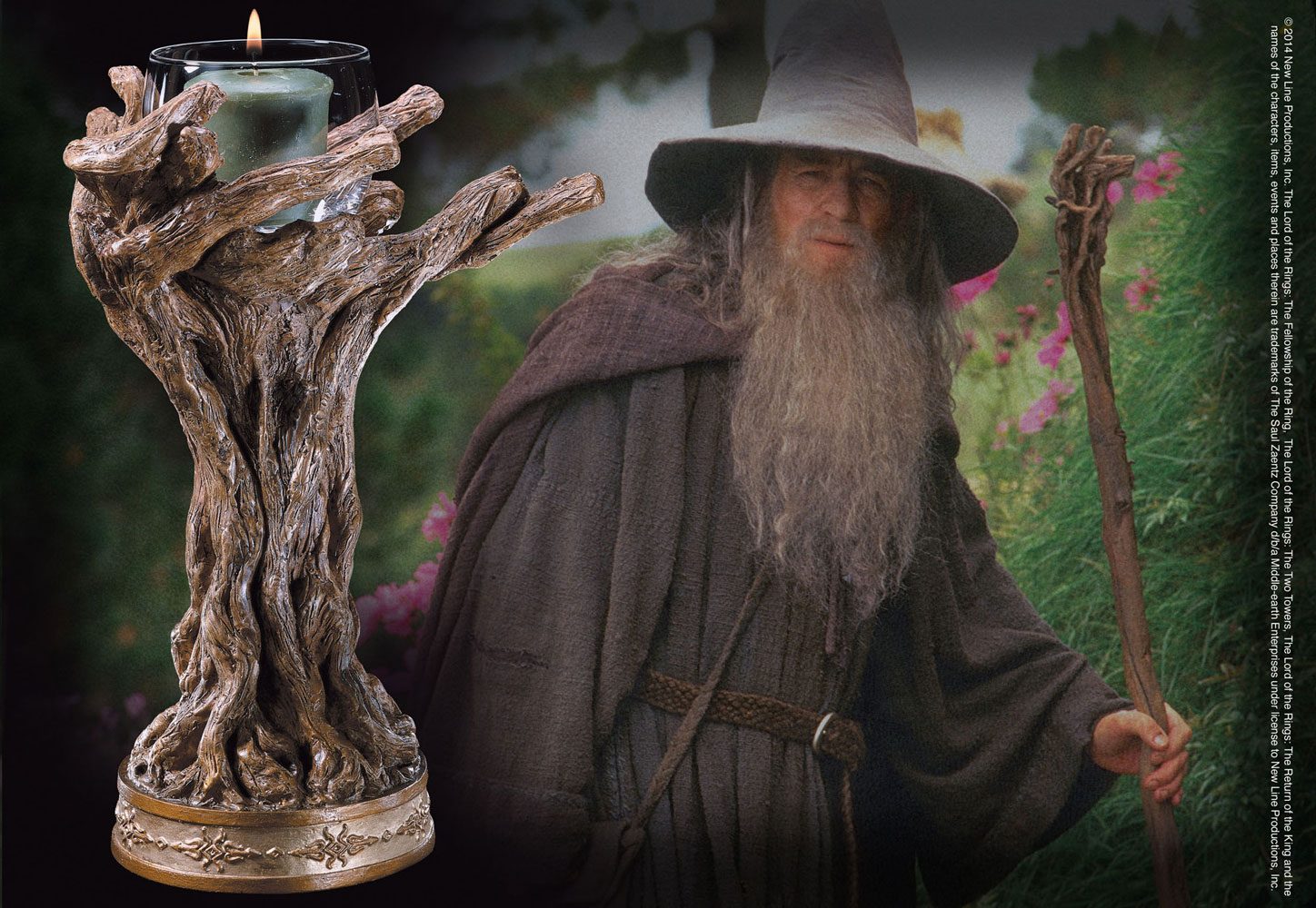 Herr der Ringe Kerzenstaender Gandalf der Graue 23 cm