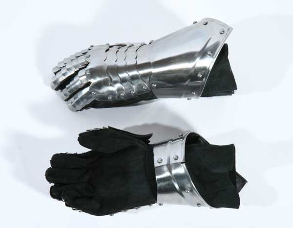 Wearable gauntlet with lining, left hand