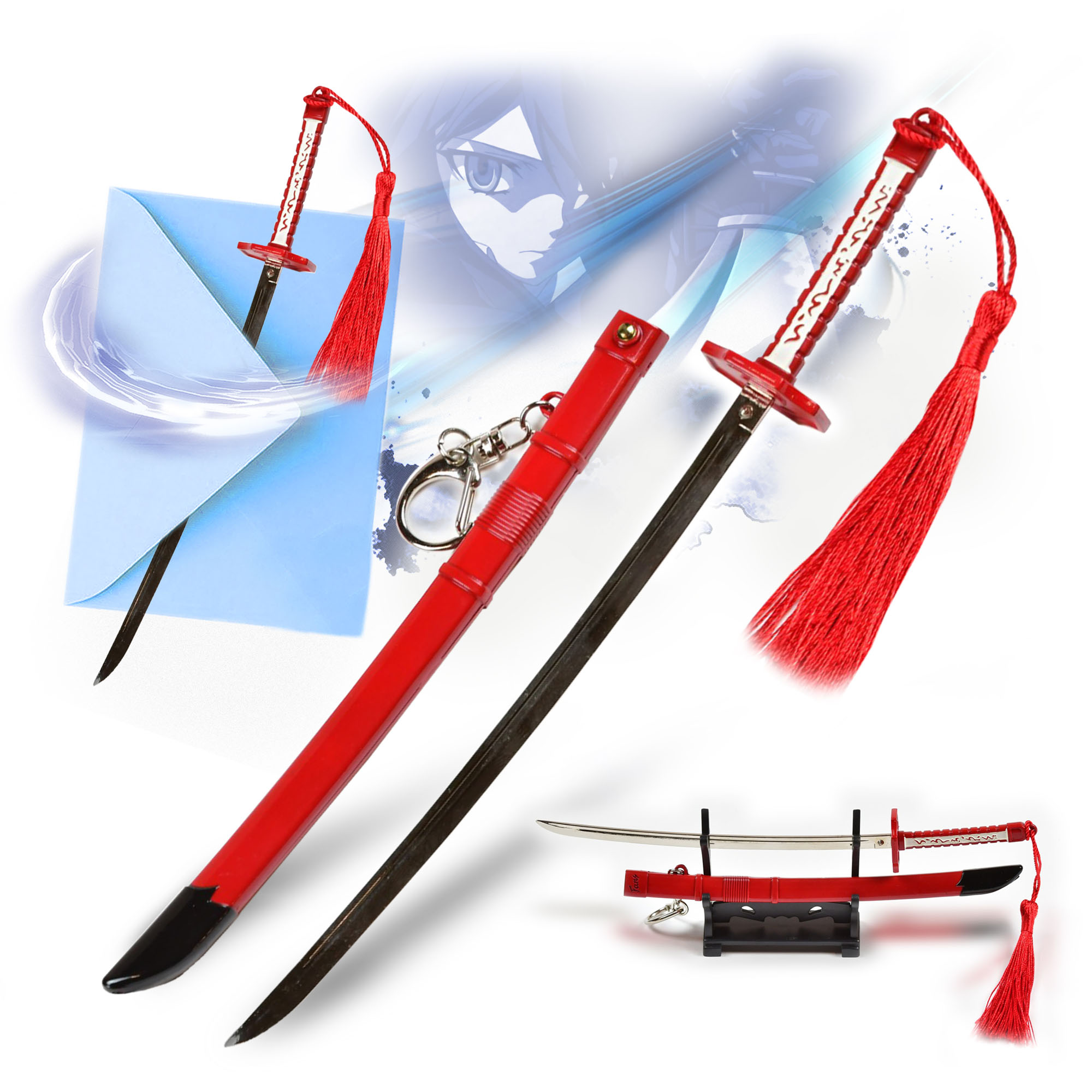Akame Ga Kill - Akame Murasame Katana, sword letter opener with scabbard and stand 