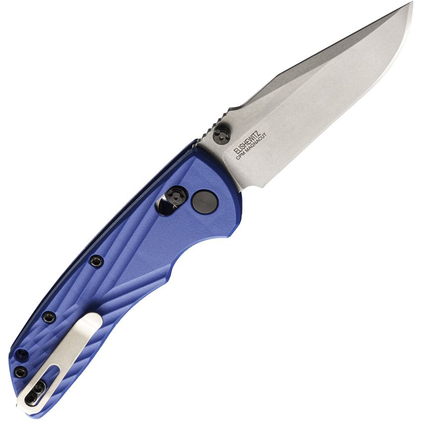 Deka ABLE, CPM-MagnaCut Stonewashed Clip Point Blade, Blue Polymer Handle