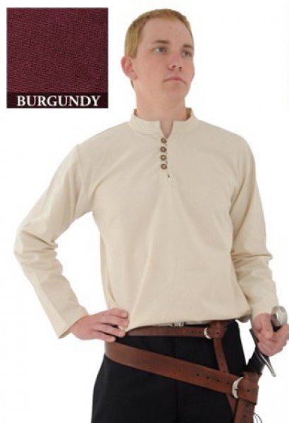 Hand-woven shirt - burgundy, Size S