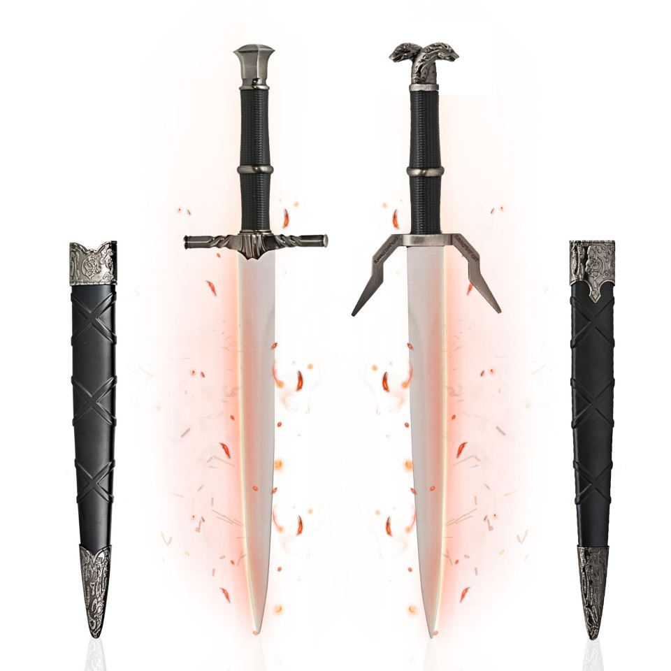 Witcher - Steel + Silver Dagger with Sheath (Bundle of 41612 and 41613)