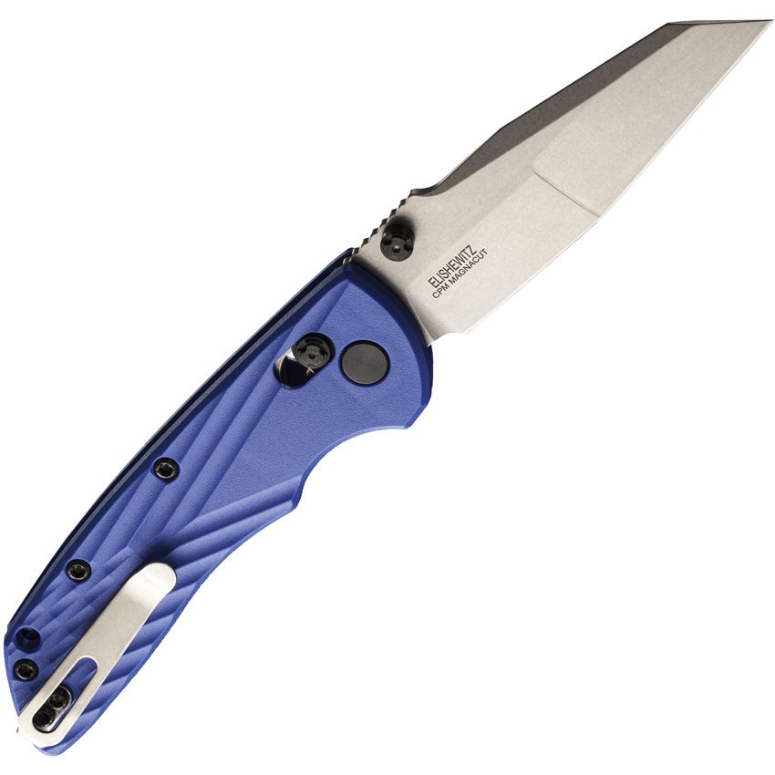 Deka ABLE, CPM-MagnaCut Stonewashed Modified Wharncliffe Blade, Blue Polymer Handle