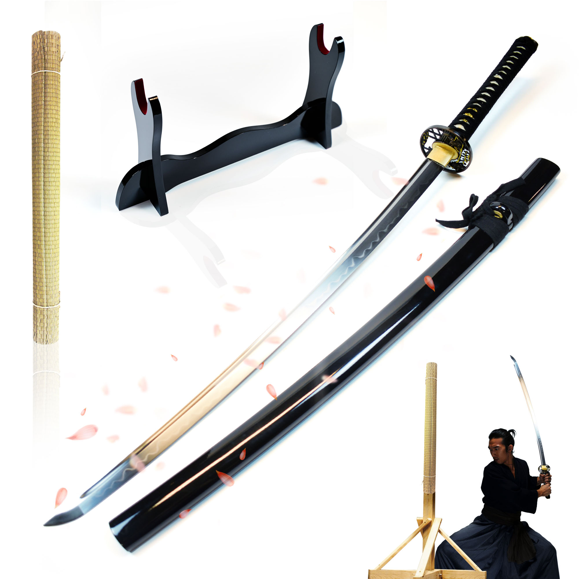 Miyamoto Musashi Komplettset (Katana, Ständer und Tatami Omote - hohe Qualität)