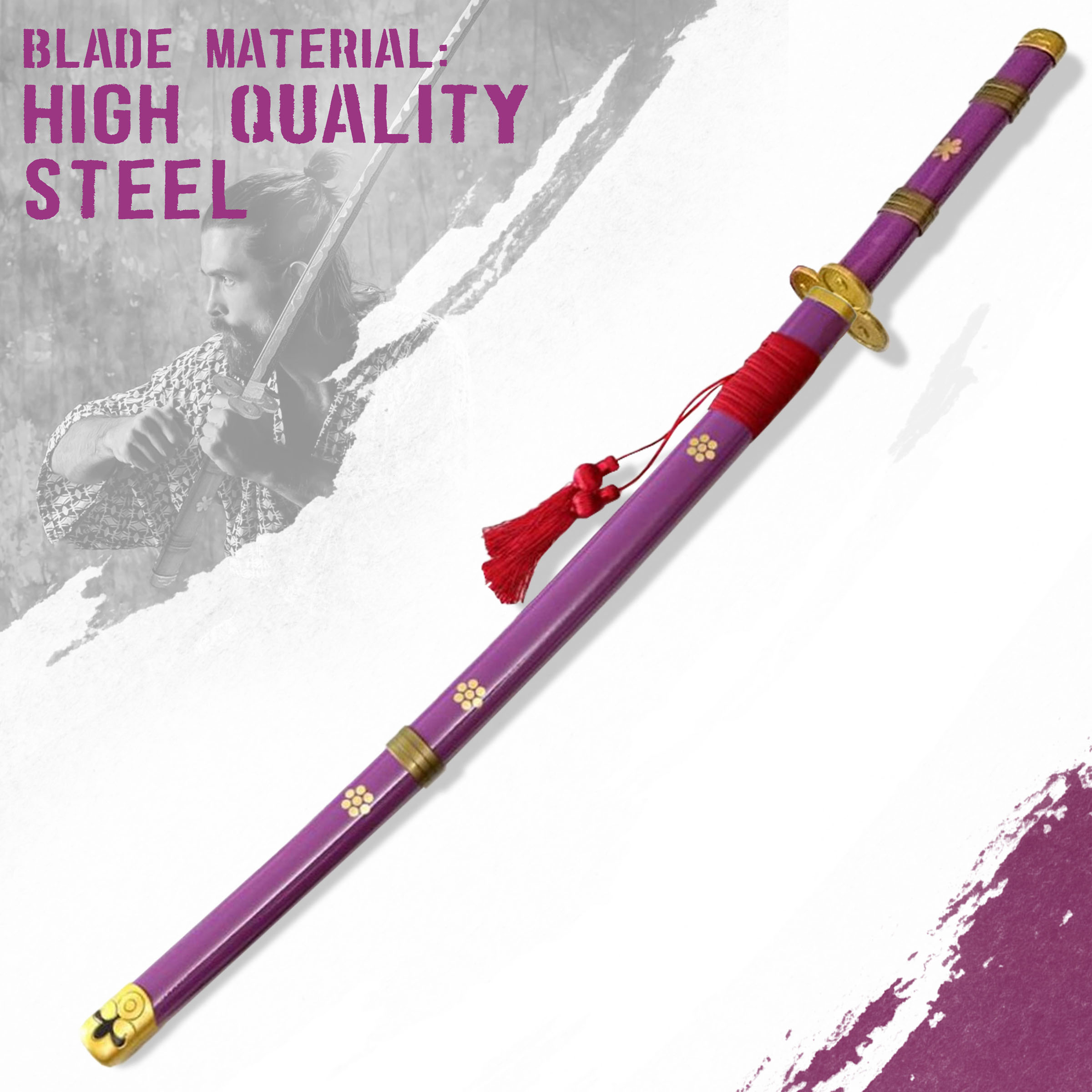 One Piece - Oden's Enma Sword, Purple, handforged