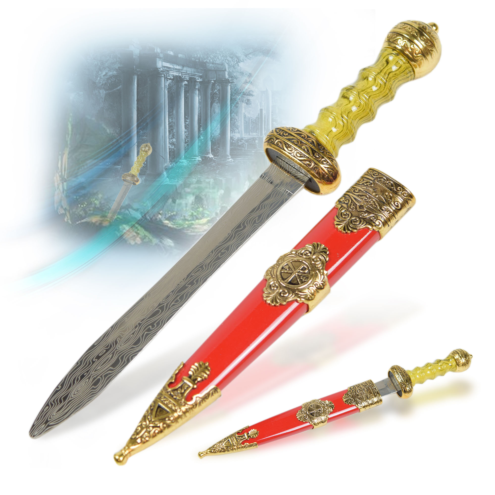 Roman Gladius - Miniaturschwert, Goldversion