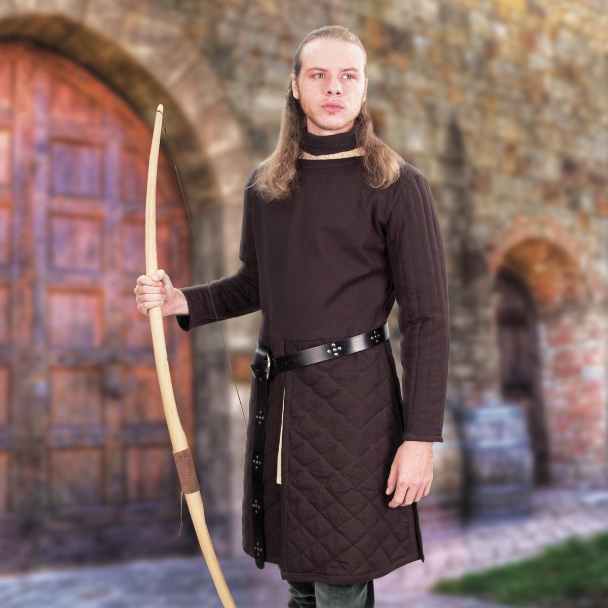 English Arming Gambeson, Black, Size S