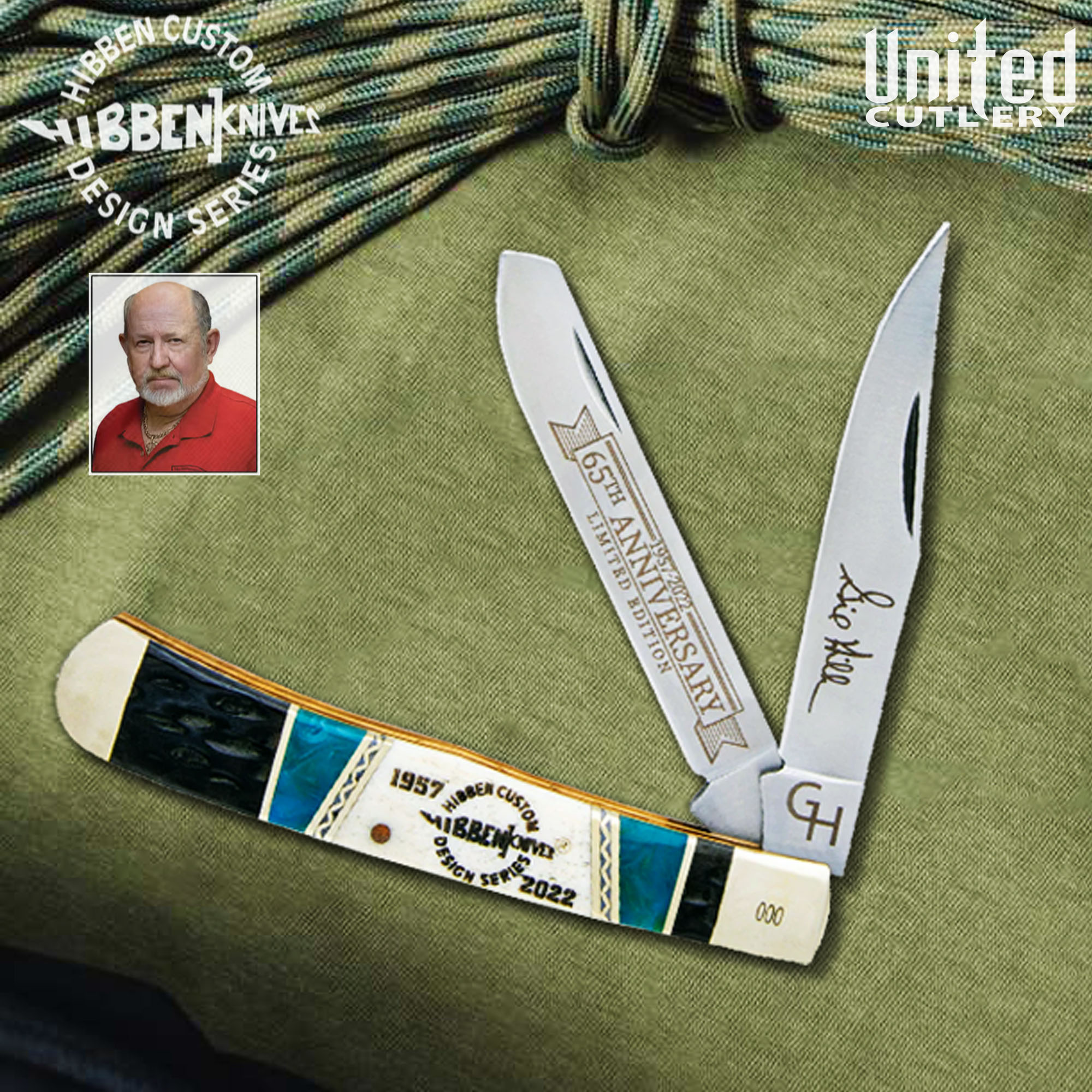 Hibben Knives 65th Anniversary Trapper Pocket Knife