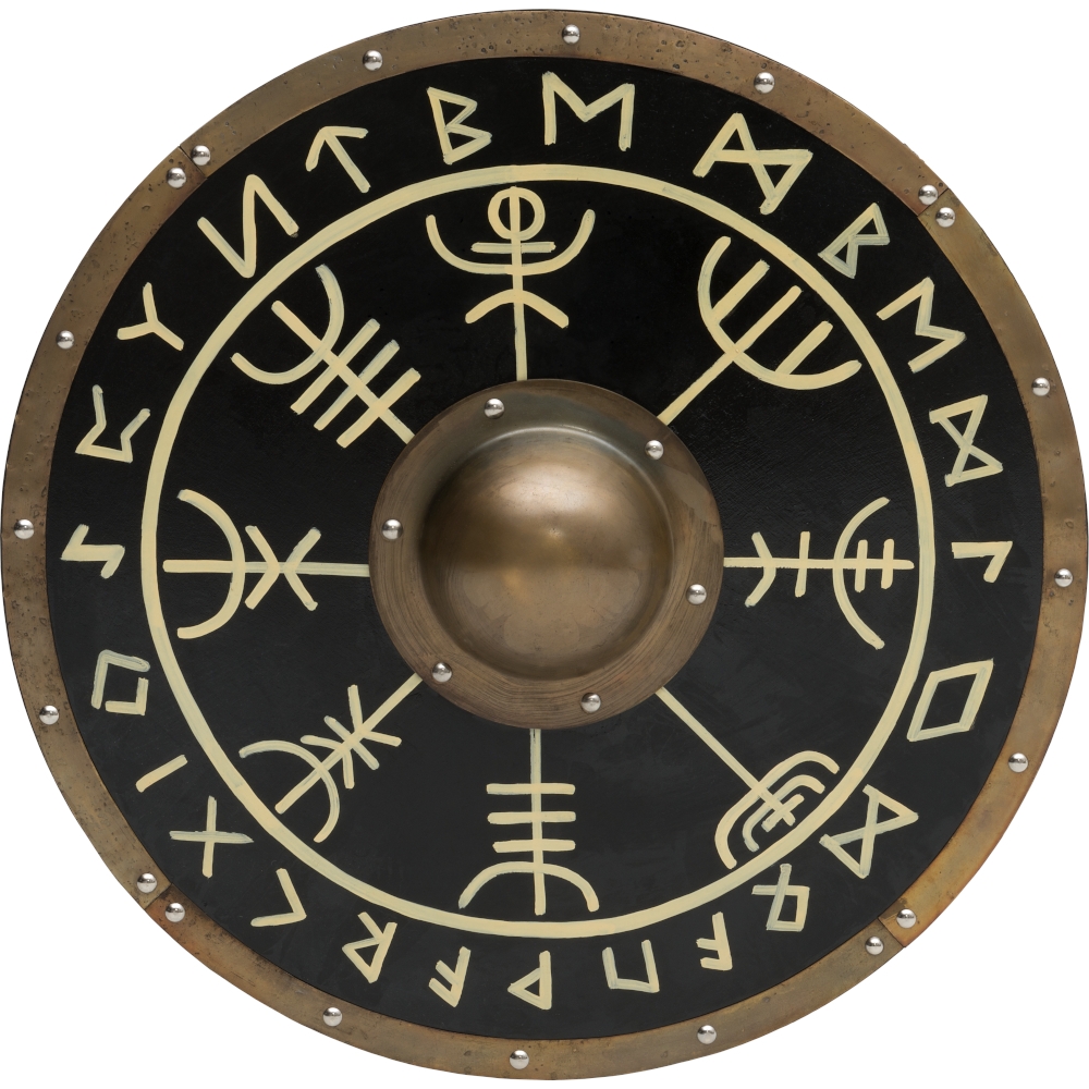 Round shield with runes