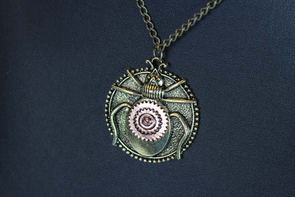 Steampunk Pendant with Necklace - big bug