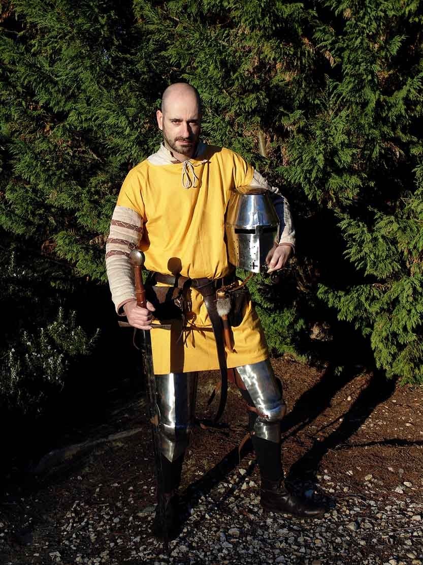 Medieval half arm tunic - yellow, Size M