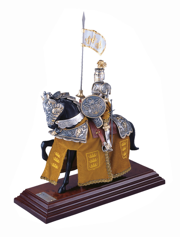 Mounted French Knight of King Arthur in Suit of Armor