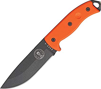 Esee Model 5 Survival, black blade, orange handle with accessory