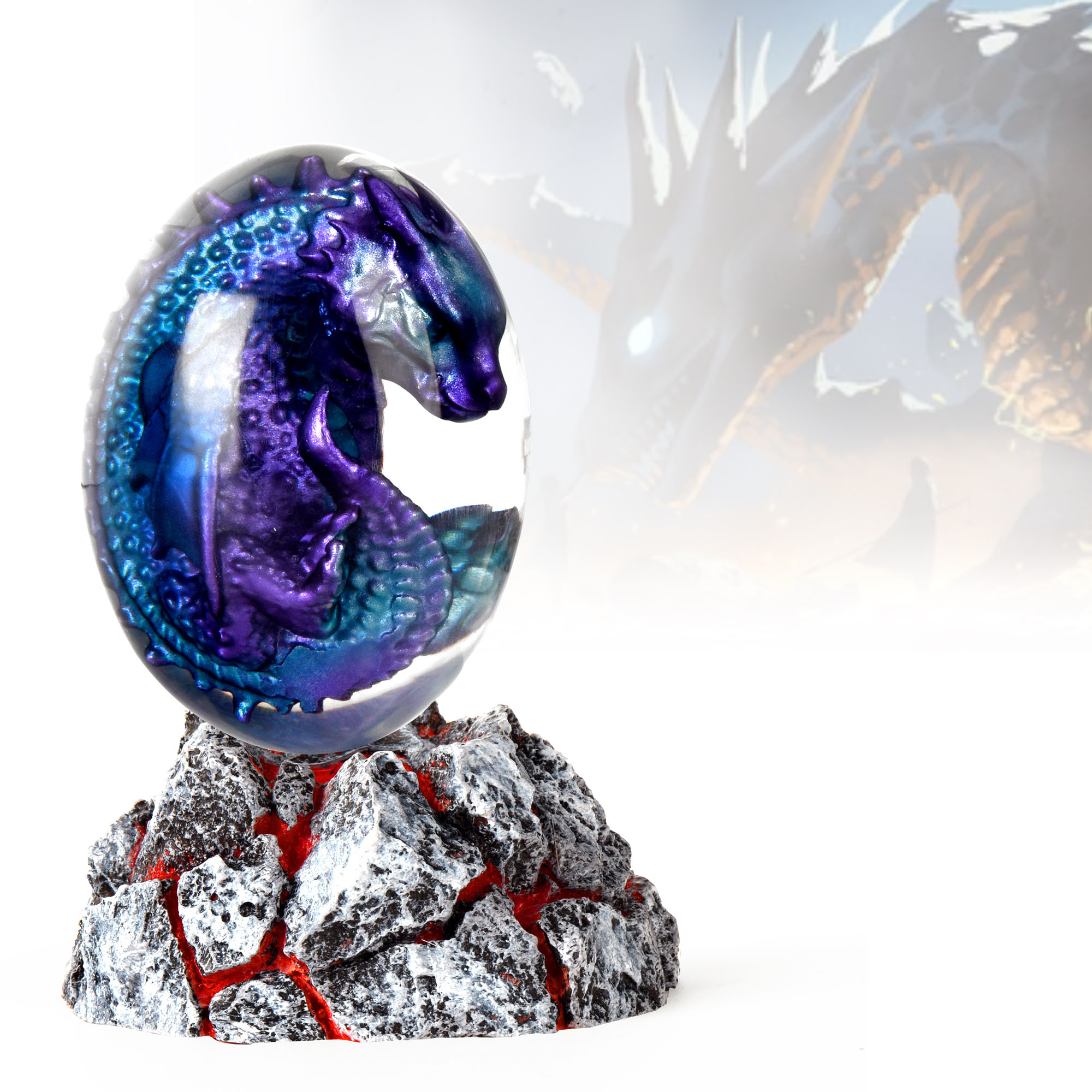 Lava dragon egg lamp, blue