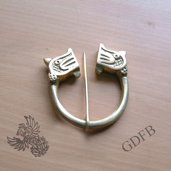Viking ring fibula clasp with animal head
